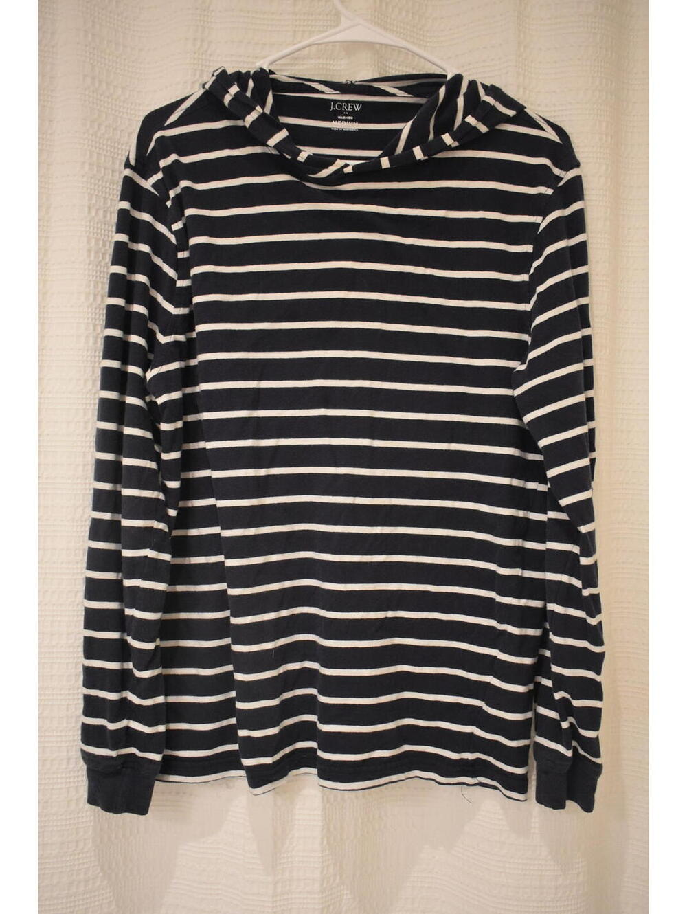 J.Crew Striped Hooded Long Sleeve Shirt Medium